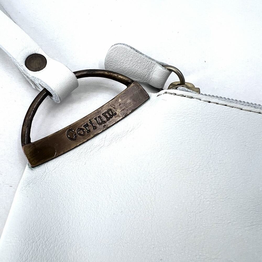 Corium White Leather Wristlet Clutch Bag Made in Argentina NEW - Picture 3 of 5